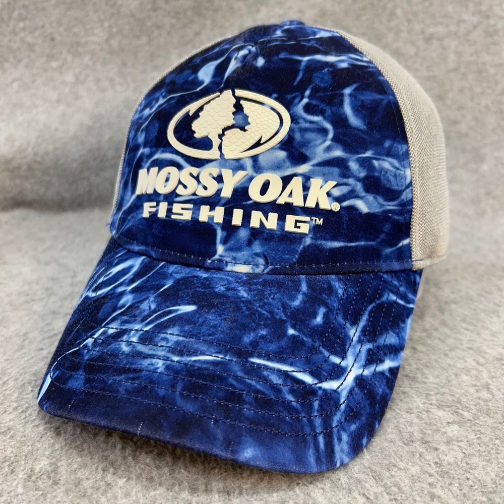 Mossy Oak Fishing Logo Men Blue Mossy Oak Trucker Hat Snapback Camo OSFM